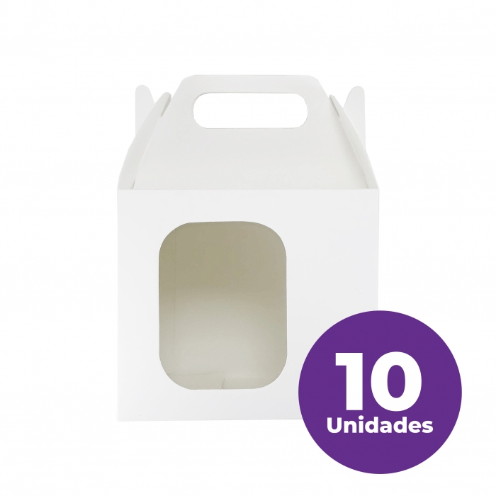10 Embalagens Branca de Papel Vazado Quradrado P/ Canecas 