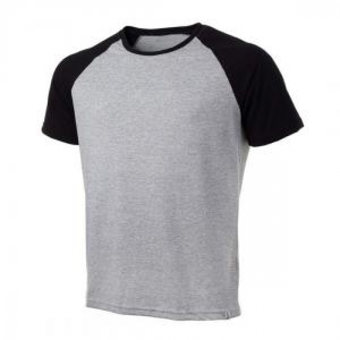 Camiseta Mesclan cinza com manga preta para Sublimação | Loja SANDALMAQ