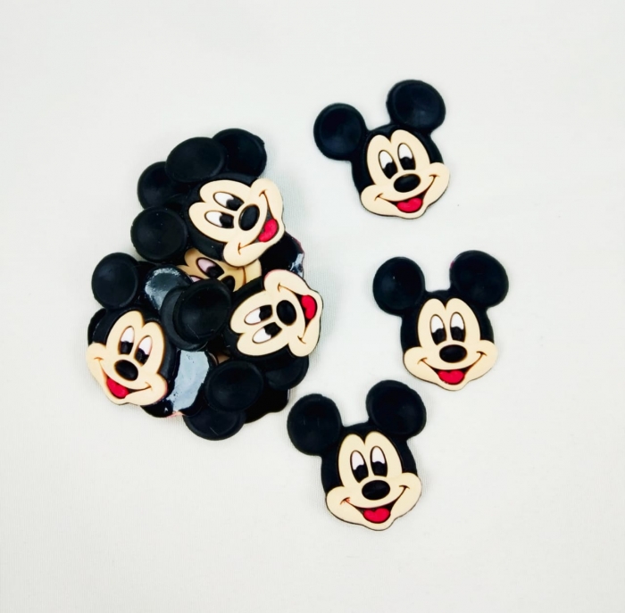 Etiqueta do Mickey Para Aplicação em Chinelos em PVC - Pacote com 50 Unidades 