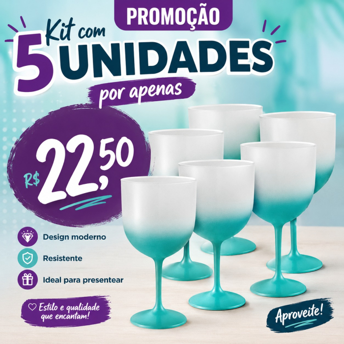 kit 5 taças de gin | Loja SANDALMAQ